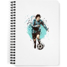 Hero Tasarım Lionel Messi Baskılı Ahşap Kapaklı Defter 15X20 cm DFT354