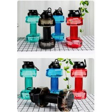 Three Beans Homemiyn Taşınabilir Spor Su Kupası Spor Şişesi, 2200ML Büyük Kapasiteli Kupası, Dumbbell Şekli (2200ML) (Mavi) (Yurt Dışından)