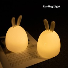 Three Beans Tavşan LED Gece Işık Dokunmatik Sensör Renkli USB Şarj Edilebilir Karikatür Silikon Bunny Lamba Çocuklar Için Bebek Yatak Odası Başucu Hediye | LED Gece Işıkları (Yurt Dışından)