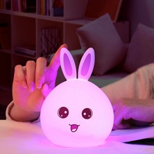 Three Beans Tavşan LED Gece Işık USB Çocuklar Için Bebek Çocuk Hediye Hayvan Karikatür Dekoratif Lamba Başucu Yatak Odası Oturma Odası | LED Gece Işıkları (Yurt Dışından)