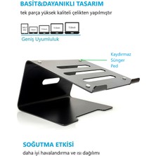 Newolexx Tüm Modellere Uyyumlu Notebook Standı Laptop Sehbası Yükseltici Altlık-Çelik