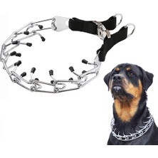 Three Beans Pit Bull Shepherd Eğitim Metal Dişli Prong Köpek Yaka Hızlı Yayın Yapış Toka Ve Kauçuk Kapaklar Kaplama Pet Yaka (Siyah) (Yurt Dışından)