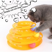 Three Beans Yavru Kedi Üç Seviye Pet Kedi Oyuncak Kule Pistleri Disk Kitty Zeka Eğlence Üçlü Disk Kedi Oyuncak Top Eğitimi Eğlence Tabağı | Kedi Oyuncakları (Turuncu) (Yurt Dışından)