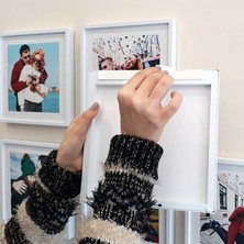 Hediye Kesesi Yapışan Sök Tak Kare Çerçeve - Beyaz 3'lü Paket