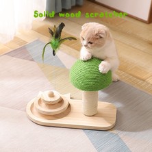 Three Beans Kedi Scratcher Ağacı Kule Sisal Tırmanma Tırmanma Katı Ahşap Pikap Dayanıklı Bite Dayanıklı Komik Parça Top Oyuncaklar Kitten | Mobilya Ve Çizikler (Yurt Dışından)