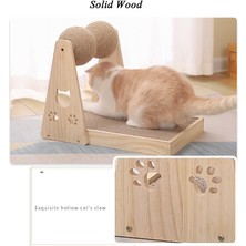 Three Beans Kedi Scratcher Post Katı Ahşap Sisal Top Turntable Pençeleri Kedi Oyuncaklar Interaktif Kitten Scratch Board | Mobilya Ve Çizikler (Yurt Dışından)