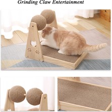 Three Beans Kedi Scratcher Post Katı Ahşap Sisal Top Turntable Pençeleri Kedi Oyuncaklar Interaktif Kitten Scratch Board | Mobilya Ve Çizikler (Yurt Dışından)