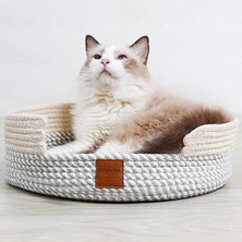 Three Beans 2 In1 Yuvarlak Saf Pamuk Iplik Dokuma Kedi Scratcher Yatak Yastık Sepeti Pamuk Dayanıklı Kedi Karalama Kurulu Pad Için Kat Kıyafetleri Ve Yataklar | Mobilya Ve Çizikler (Yurt Dışından)