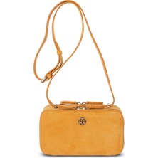 Pirci Gia Süet Deri Kadın Askılı Çanta Sarı