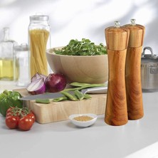 Three Beans 2 Adet Ahşap Tuz ve Karabiber Değirmeni, Ayarlanabilir Manuel Tuz Değirmeni, Akasya Ahşap, Seramik Çekirdek ile Biber Değirmeni | Tuz Domuzları, Mahzenler ve sunucular (Yurt Dışından)