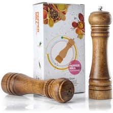 Three Beans 2 Adet Ahşap Biber Değirmeni ve Tuz Çalkalayıcı Seti, Mutfak Araçları | Tuz Domuzları, Mahzenler ve sunucular (Yurt Dışından)