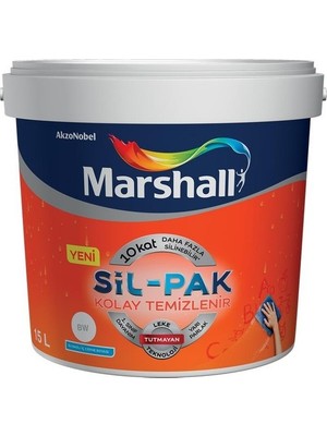 Marshall Sil-Pak 10 Kat Daha Fazla Silinebilir Iç Cephe Boyası 15 L.