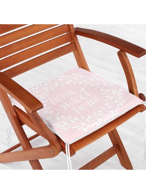 RealHomes Home Sweet Home Dekoratif Kare Sandalye Minderi 40X40Cm Fermuarlı
