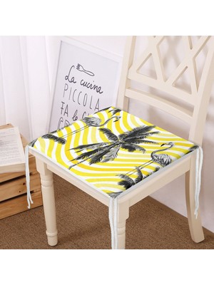 Realhomes Flamingo Desen Dekoratif Kare Sandalye Minderi 40x40cm Fermuarlı