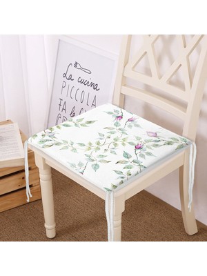 Realhomes Çiçek Desenli Dekoratif Kare Sandalye Minderi 40x40cm Fermuarlı