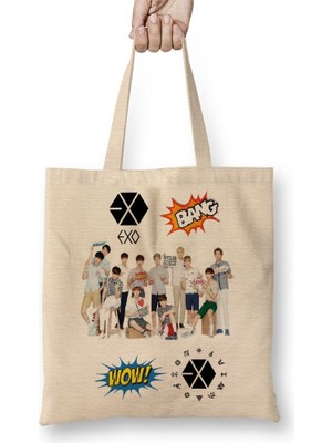 Baskı Dükkanı Exo Planet Bez Çanta Uzun Saplı