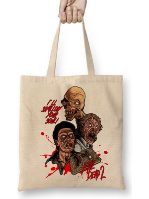 Baskı Dükkanı Evil Dead 2 Dead By Bez Çanta Uzun Saplı