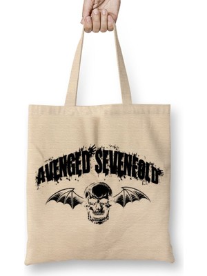 Baskı Dükkanı Avenged Sevenfold Hail To The King Bez Çanta Uzun Saplı