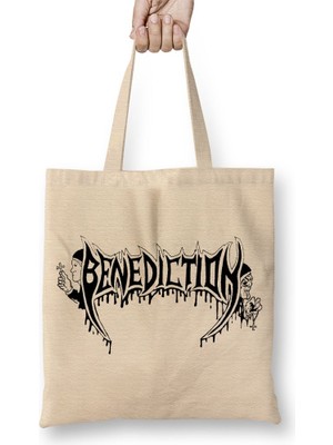 Baskı Dükkanı Benediction Bolt Thrower Deicide Six Feet Under Death Obituary Bez Çanta Uzun Saplı