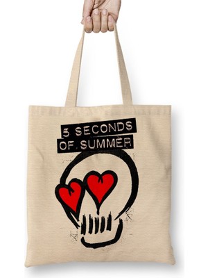Baskı Dükkanı 5 Sos 5 Seconds Of Summer Bez Çanta Uzun Saplı