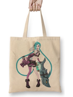 Baskı Dükkanı Jinx Bez Çanta Uzun Saplı