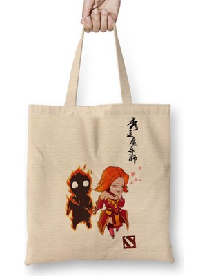 Baskı Dükkanı Dota 2 Lina Bez Çanta Uzun Saplı