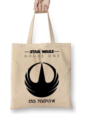 Baskı Dükkanı Star Wars Rogue One Bez Çanta Uzun Saplı
