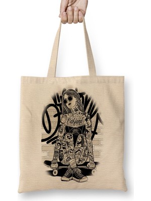 Baskı Dükkanı Garota Skate Bez Çanta Uzun Saplı