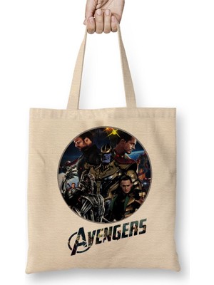 Baskı Dükkanı Avengers Bez Çanta Uzun Saplı