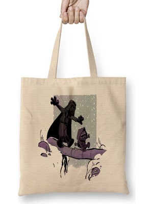 Baskı Dükkanı Darth Vader 04 Bez Çanta Uzun Saplı