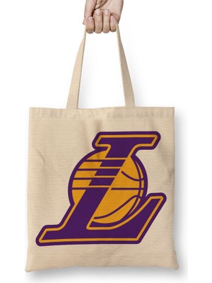 Baskı Dükkanı Lakers Bez Çanta Uzun Saplı