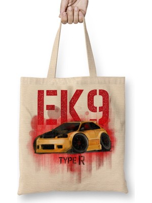 Baskı Dükkanı Honda Civic Ek9 Type R Bez Çanta Uzun Saplı