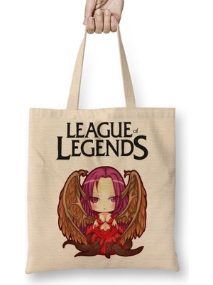 Baskı Dükkanı League Of Legends Morgana Bez Çanta Uzun Saplı