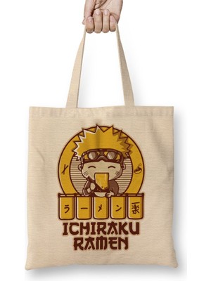 Baskı Dükkanı Anime Naruto Ichiraku Ramen Bez Çanta Uzun Saplı