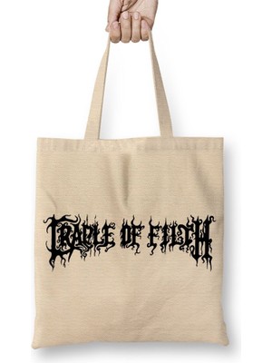 Baskı Dükkanı Cradle Of Filth Dimmu Borgir Old Man's Child Hecate Enthroned Limbonic Art Bez Çanta Uzun Saplı