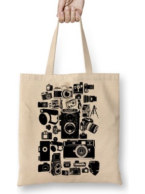 Baskı Dükkanı Fotoğraf Tarihi Fotoğrafçı Foto Bez Çanta Uzun Saplı