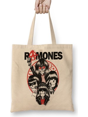 Baskı Dükkanı Ramones Bez Çanta Uzun Saplı