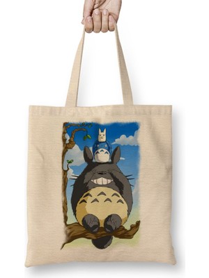 Baskı Dükkanı Totoro 02 Bez Çanta Uzun Saplı