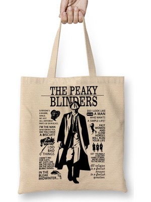 Baskı Dükkanı The Peaky Blinders Bez Çanta Uzun Saplı