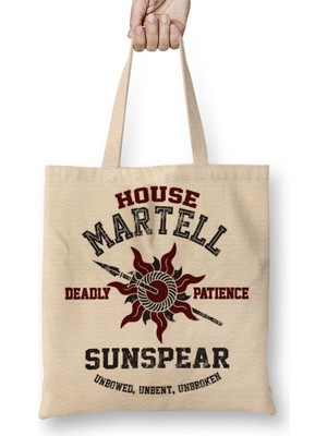 Baskı Dükkanı Game Of Thrones House Martell Bez Çanta Uzun Saplı