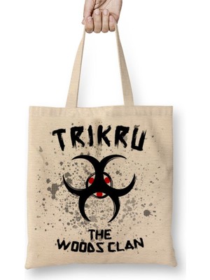 Baskı Dükkanı THE100 Trigedakru Bez Çanta Uzun Saplı