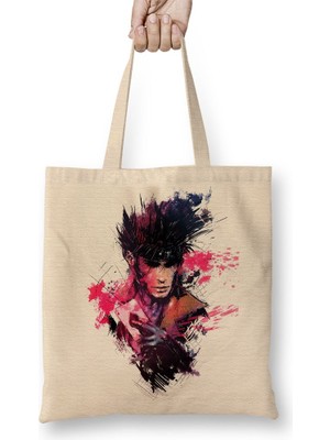 Baskı Dükkanı x Men Gambit Bez Çanta Uzun Saplı