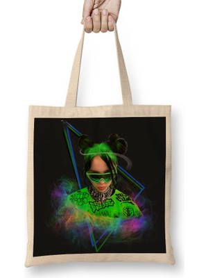 Baskı Dükkanı Billie Eilish 09 Bez Çanta Uzun Saplı