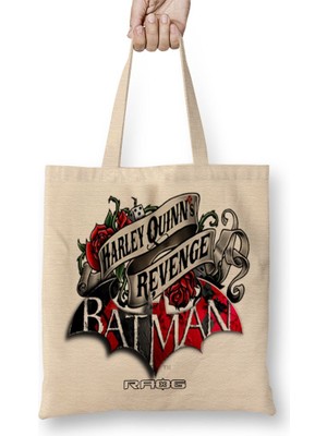 Baskı Dükkanı Harley Quinn Revenge Bez Çanta Uzun Saplı