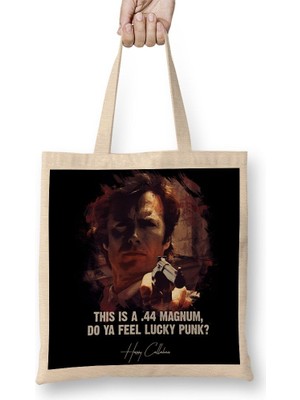 Baskı Dükkanı Dirty Harry Do Ya Feel Lucky Punk Bez Çanta Uzun Saplı