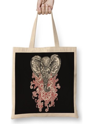 Baskı Dükkanı Elefante 2 Bez Çanta Uzun Saplı