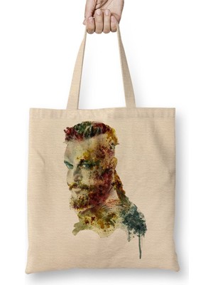 Baskı Dükkanı The Vikings Ragnar Bez Çanta Uzun Saplı