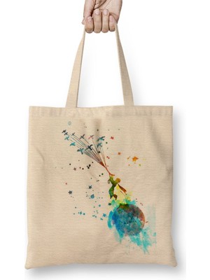 Baskı Dükkanı Küçük Prens Le Petit Prince Bez Çanta Uzun Saplı