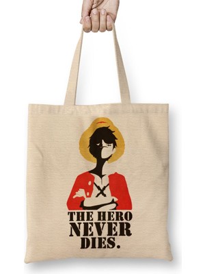 Baskı Dükkanı One Piece Luffy Mugiwara Bez Çanta Uzun Saplı