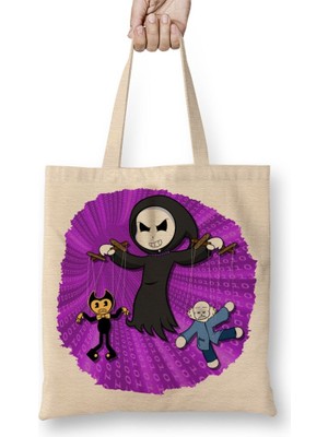 Baskı Dükkanı Toddyn Bendysans Puppet Roxa Bez Çanta Uzun Saplı